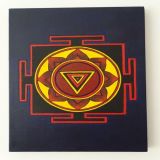 Kali Yantra With Moschus Oil, Navy Blue Background